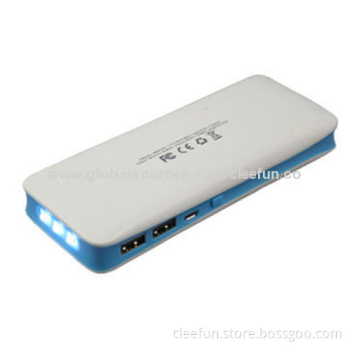Newest Model High-capacity Power Bank with Dual USB Port and Three LED Lights